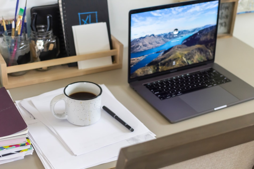 home office workspace laptop notebook entrepreneur