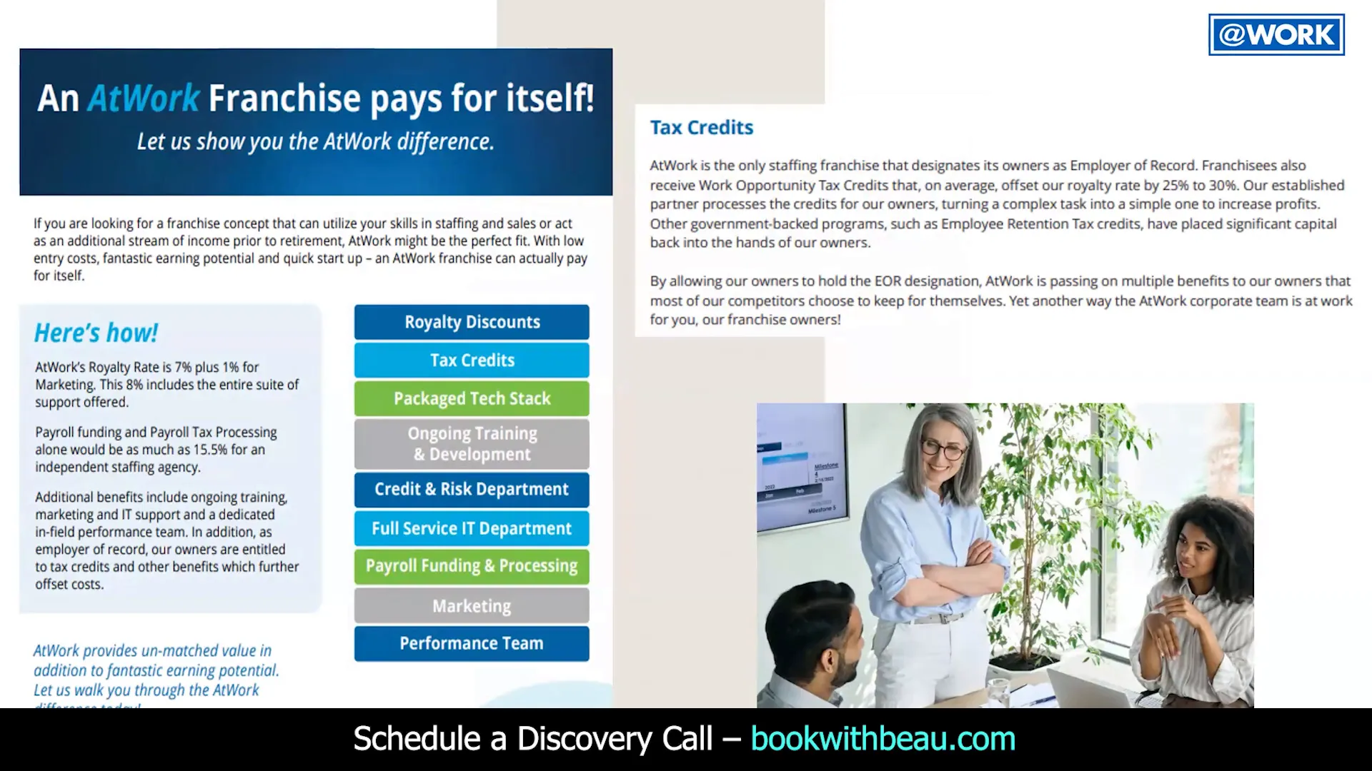 At Work staffing franchise overview and awards