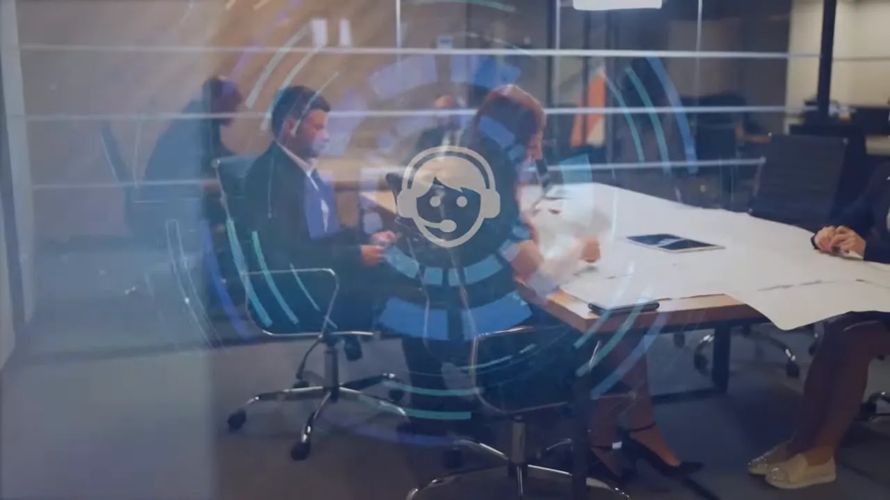 Business professionals seated around a conference table