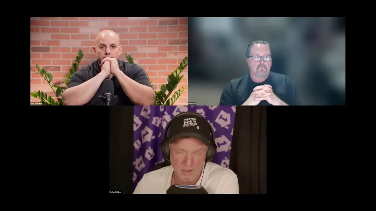 Online discussion panel with four people on screen