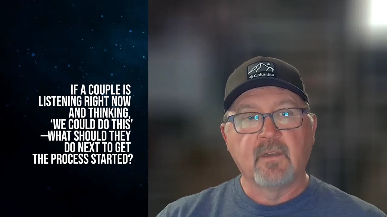 Coach on-screen discussing the next step couples should take in the franchise search