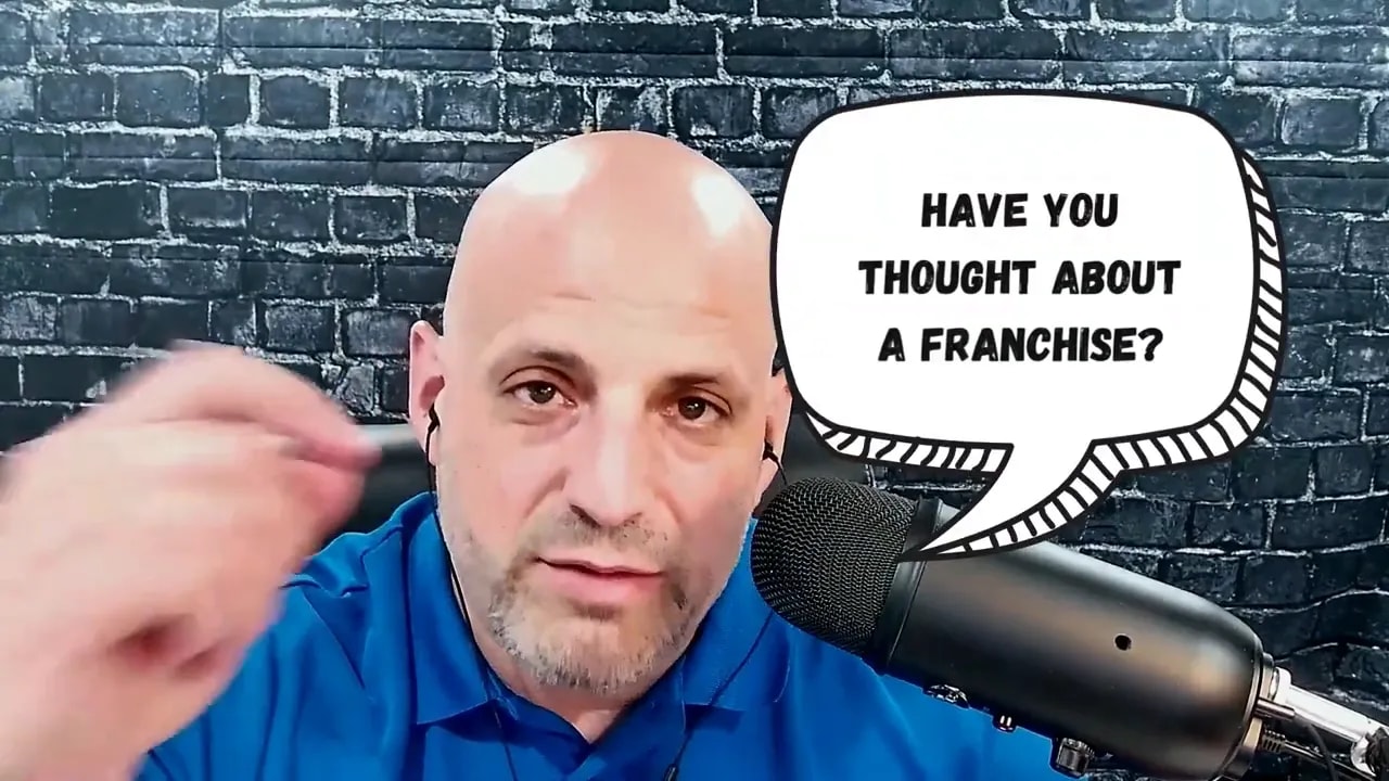 Speech bubble asking have you thought about a franchise