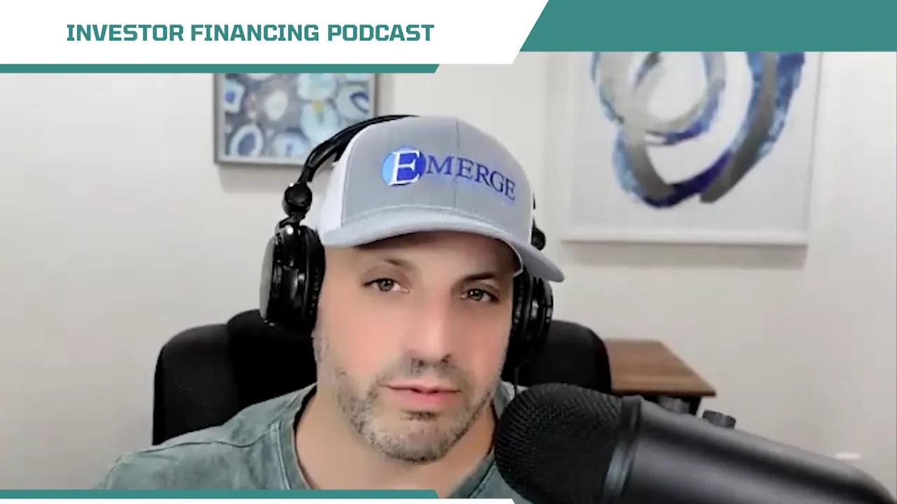 Podcast host in cap and headphones speaking into a microphone, clear front-facing shot