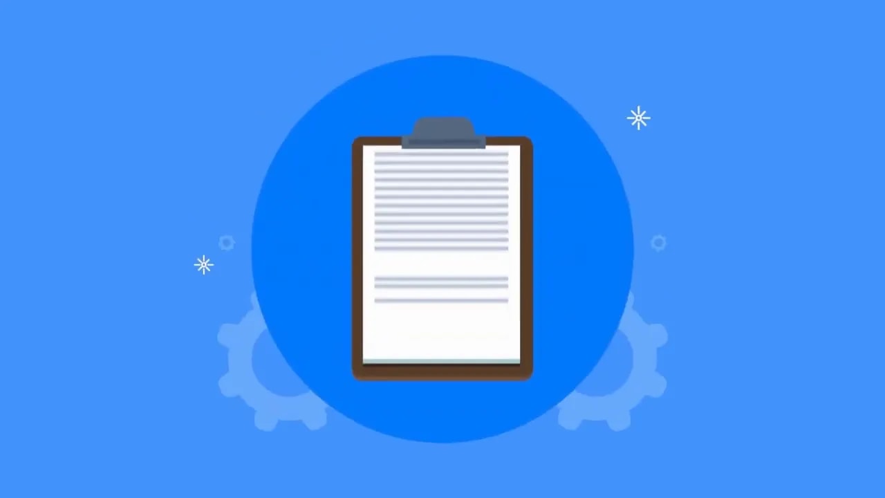 Illustration of a clipboard with a completed form