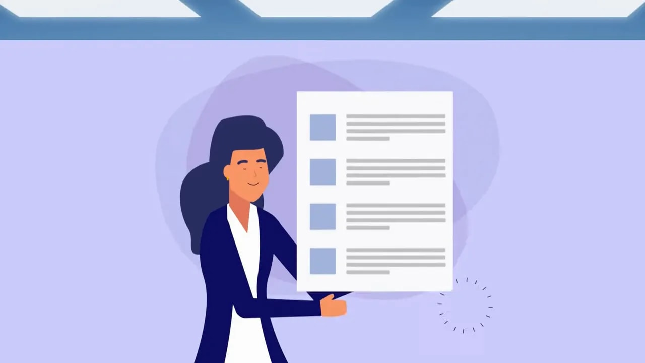 Illustration of a businessperson holding a location document