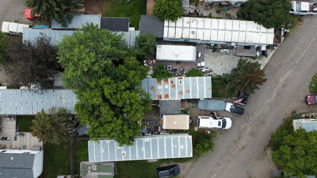 mobile home park aerial view
