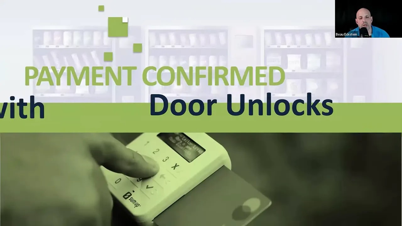 slide showing payment confirmed and door unlocks
