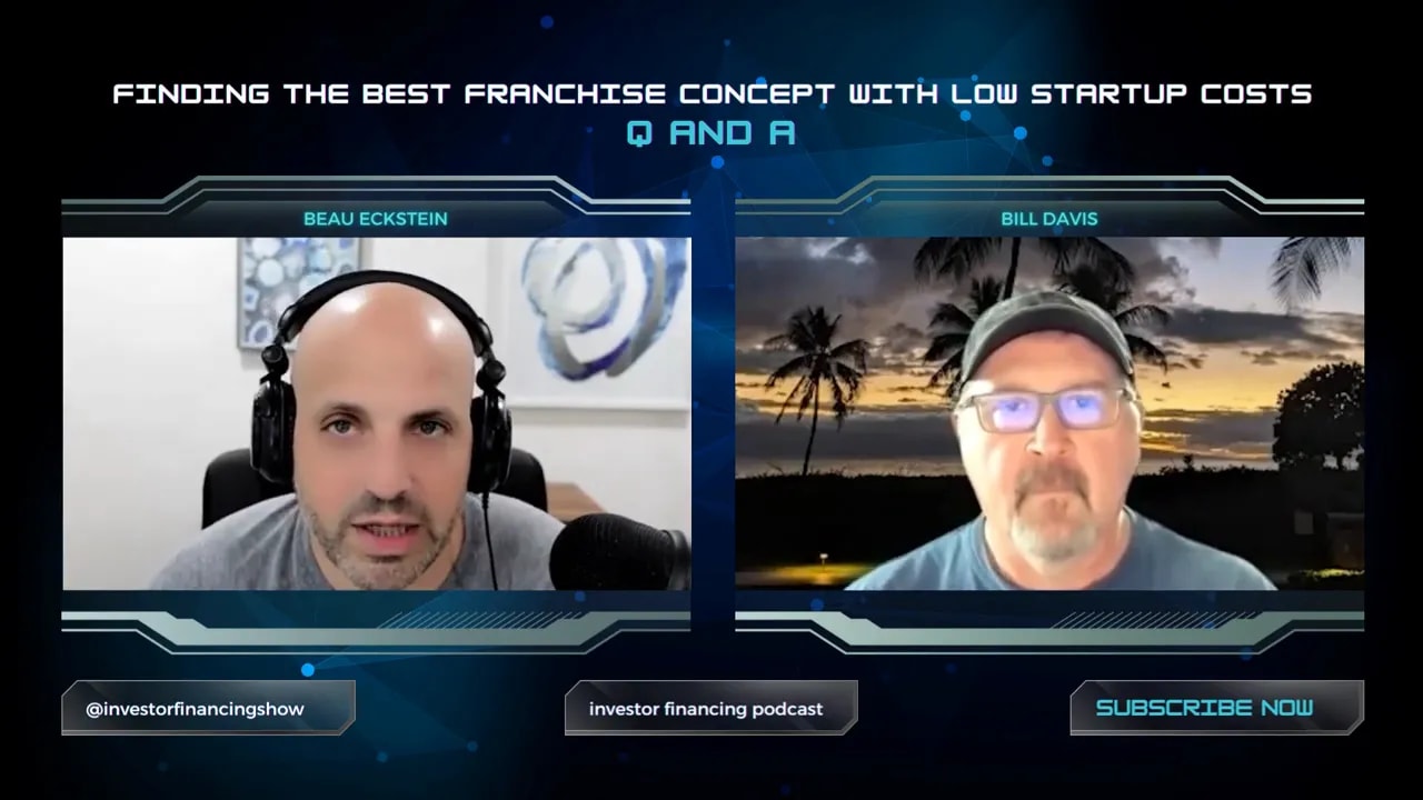 Podcast hosts discussing franchising as a proven, system-driven path