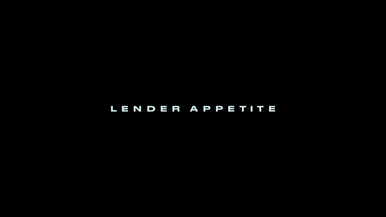 On-screen title reading Lender Appetite