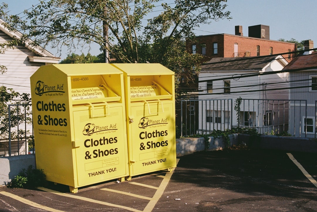 textile recycling used clothing donation bin