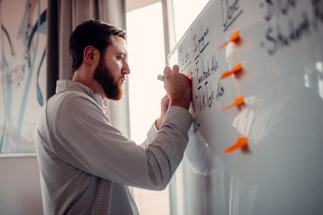 young entrepreneur planning business in office